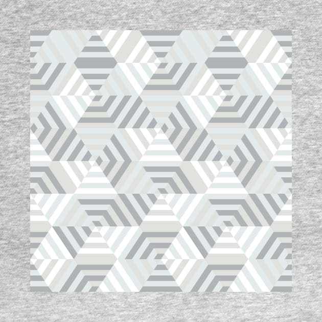 Retro Gray Hexagons by Carolina Díaz